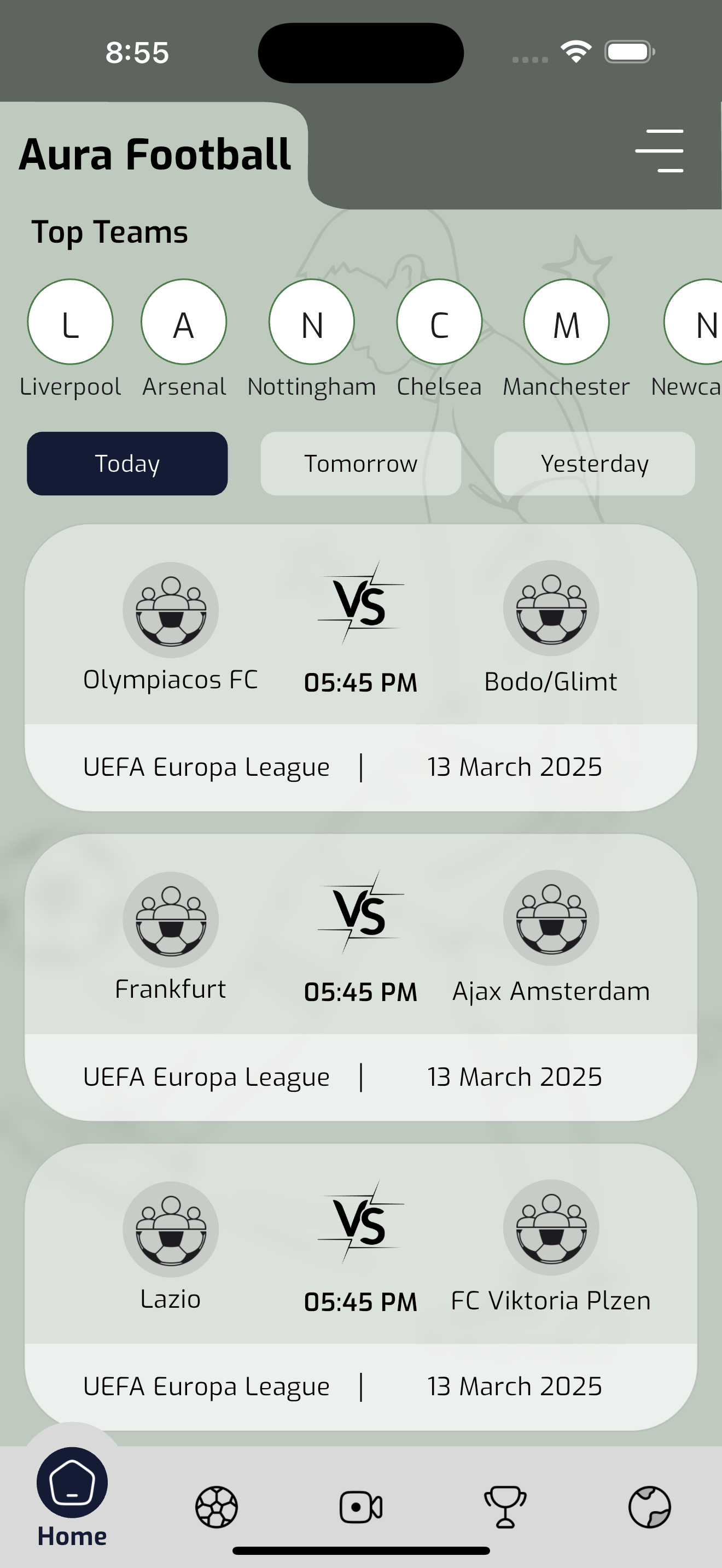 AuraFootball app screenshot